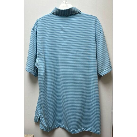 Peter Millar Summer Comfort men’s blue striped golf polo shirt size L #28-1791 - Picture 6 of 6